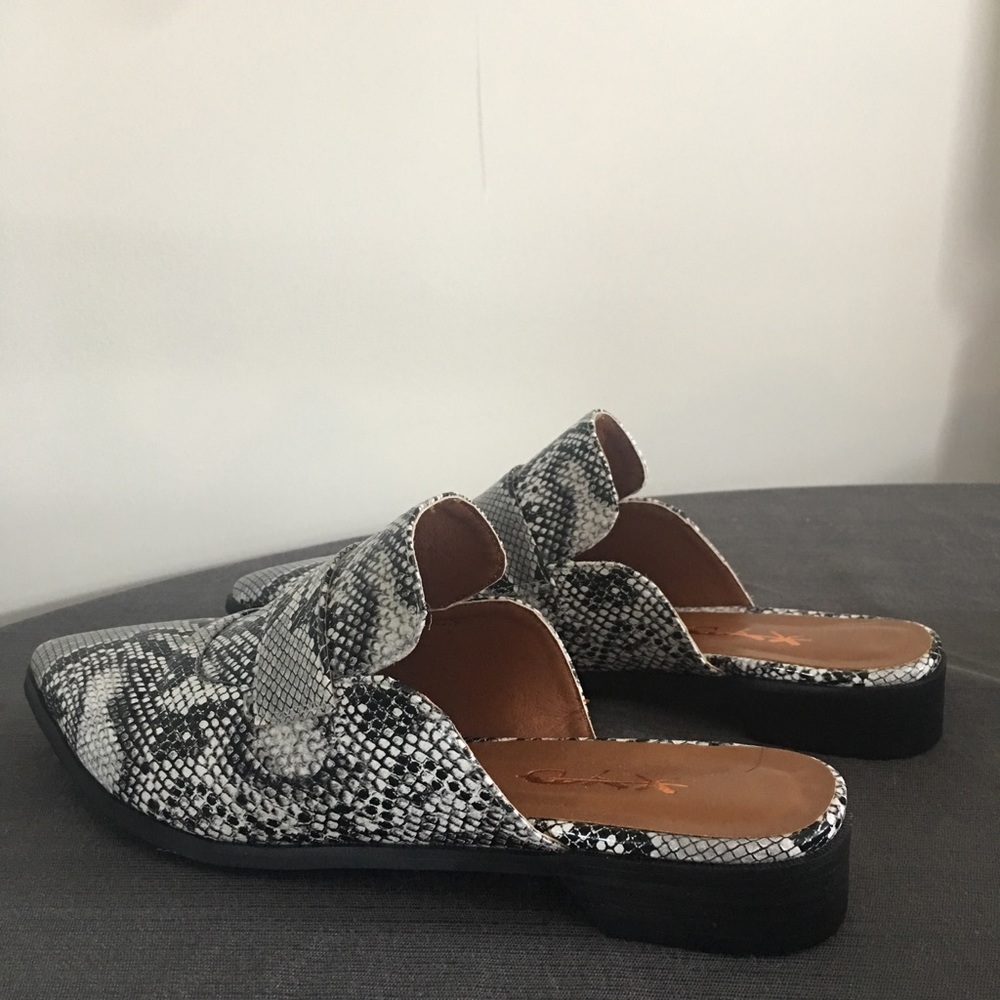 Snakeskin Mules